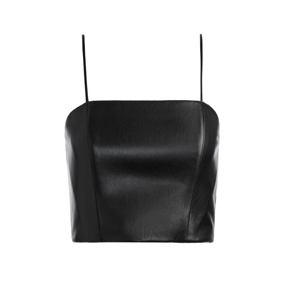 Alice + Olivia Faux Leather Pearle Bustier (size 4)
